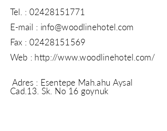 Woodline Hotel iletiim bilgileri